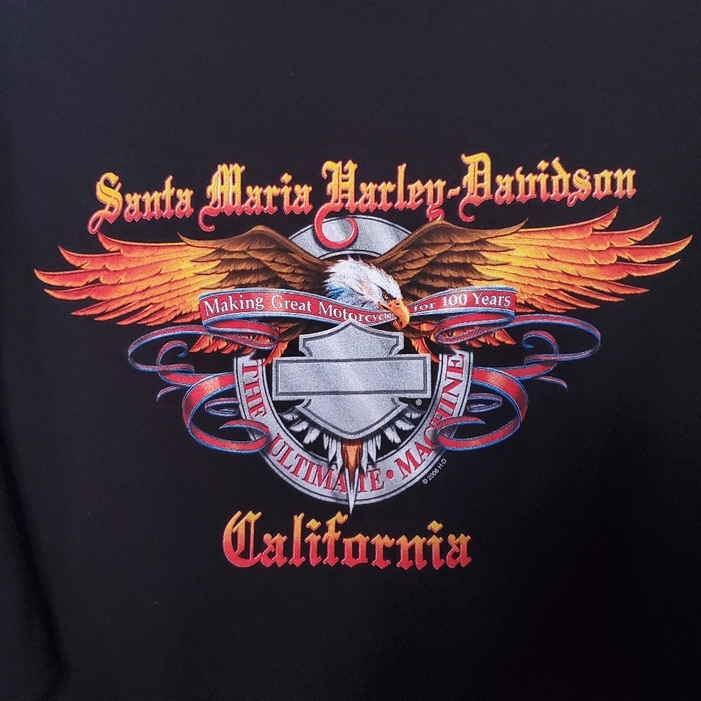 Santa‎ Maria Harley-Davison Black T-Shirt 100 Years Great Motorcycles California